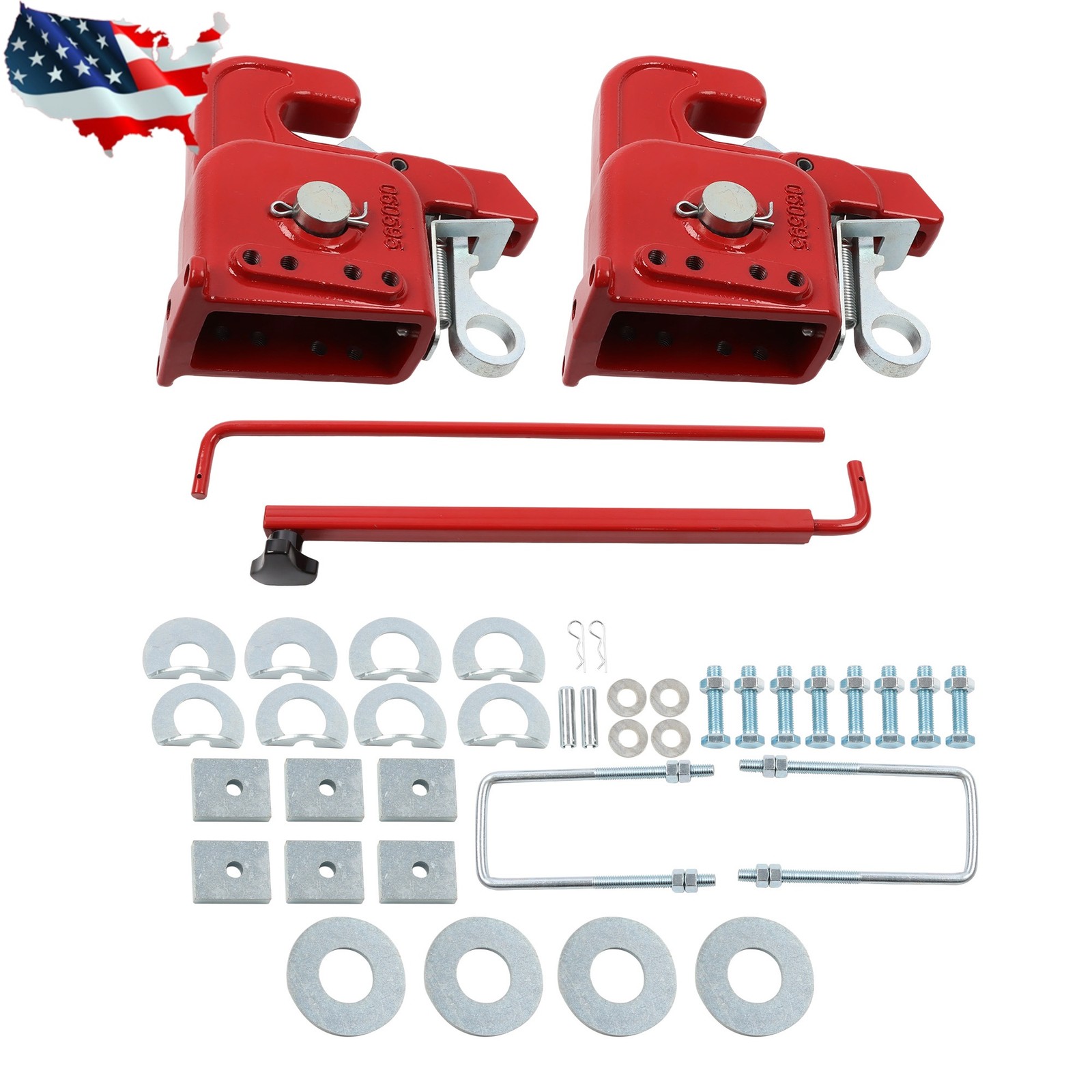 Easy Change Quick Hitch w/Stabilizer Bar for Cat 2 Tractors & Implements Red