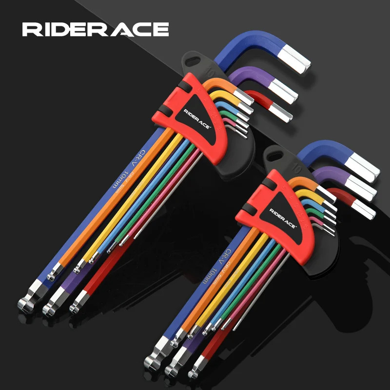 9Pcs Bicycle Hex Key Set CR-V S2 Steel Ball End Wrench 1.5-10mm Bike Tool