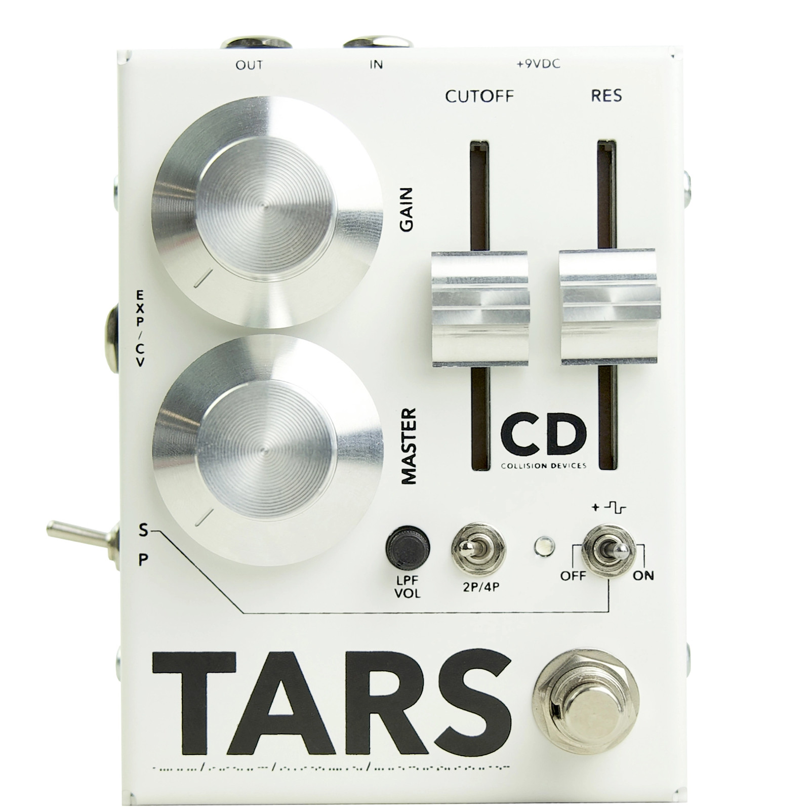 Collision Devices TARS Fuzz / Filter Guitar Effects Pedal, Silver & White