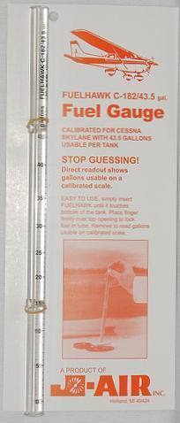 J-Air Fuelhawk Fuel Gauge - Cessna C-182 / 43 Gallon - Pre-Flight Fuel Dipstick