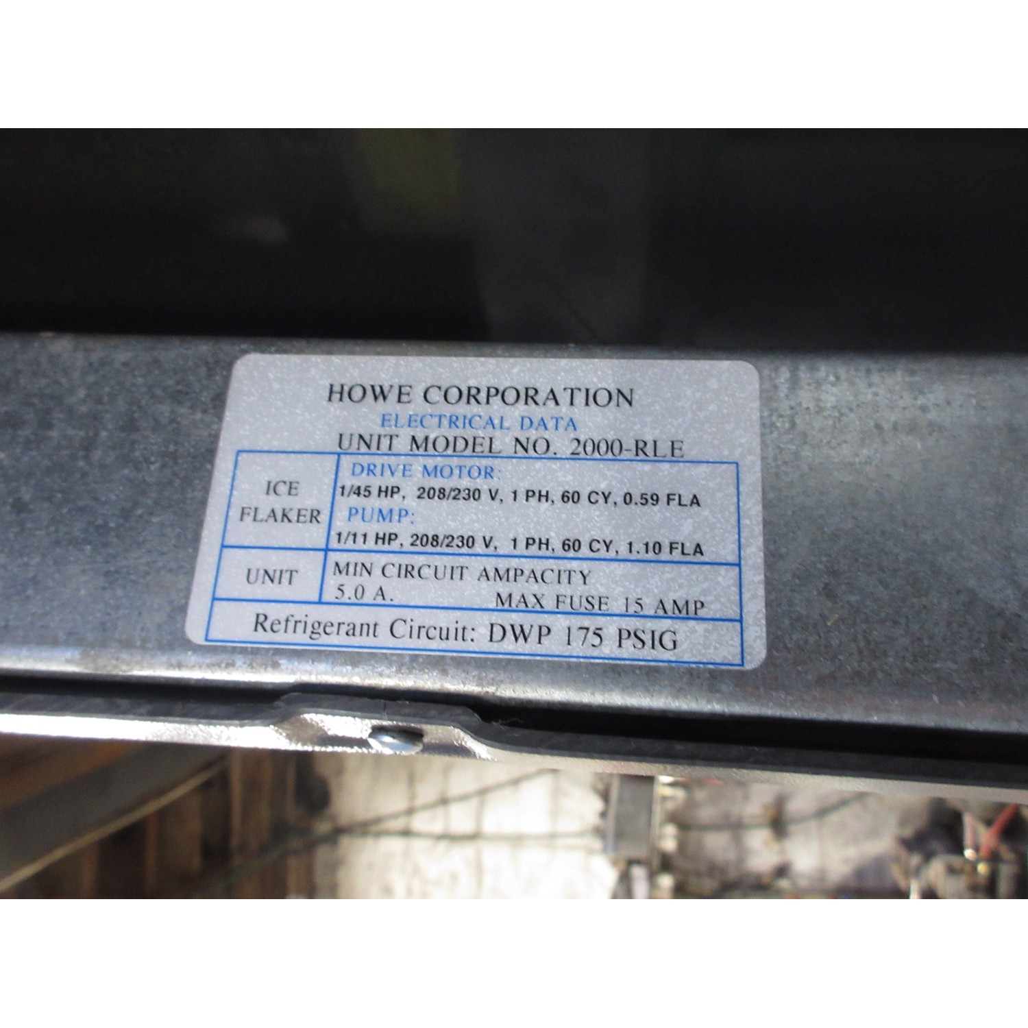 Howe 2000RL Ice Maker Flaker with Ice Storage