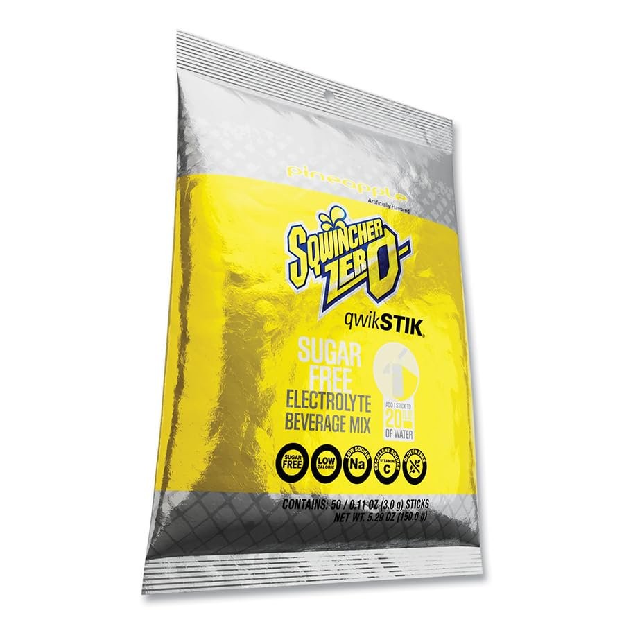 Sqwincher Bundle: (50) Pineapple Zero Qwik Stiks (20oz Yield) & (50) Sqweeze...