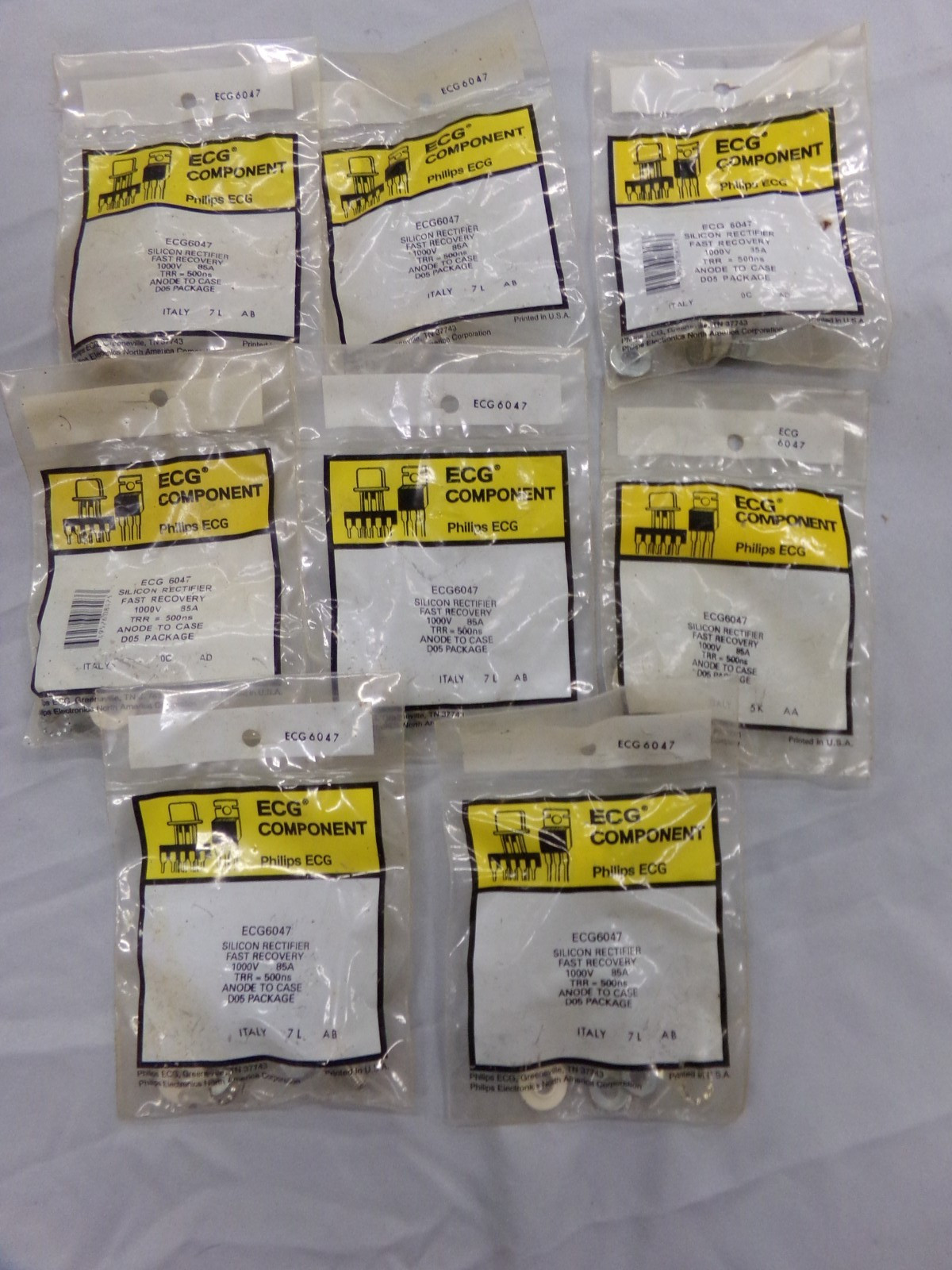 Lot of 8 ECG COMPONENT ECG6047 SILICON RECTIFIERS FAST RECOVERY ~ NEW in Package