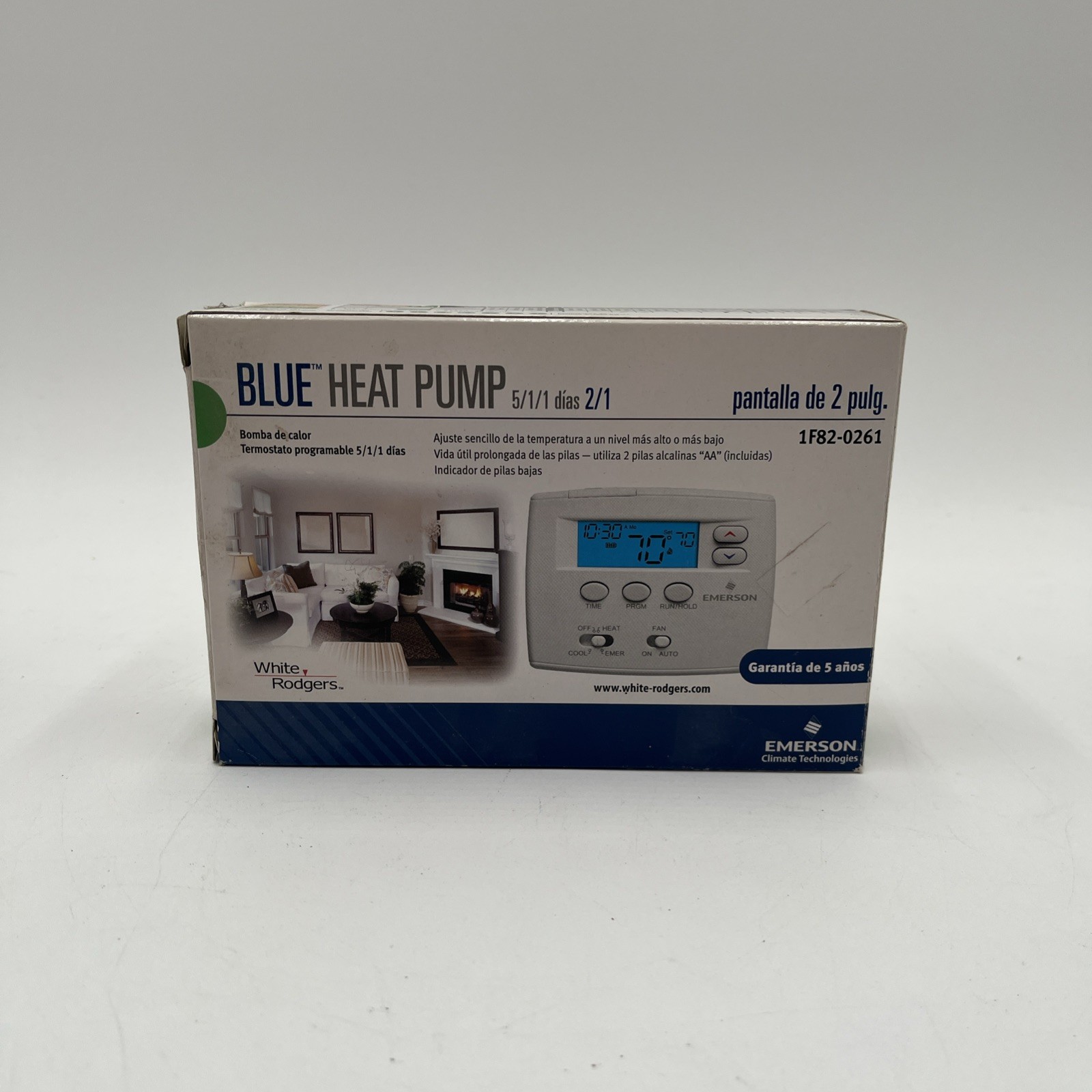 White-Rodgers 1F82-0261 Blue Emerson Blue Programmable Heat Pump Thermostat NIB