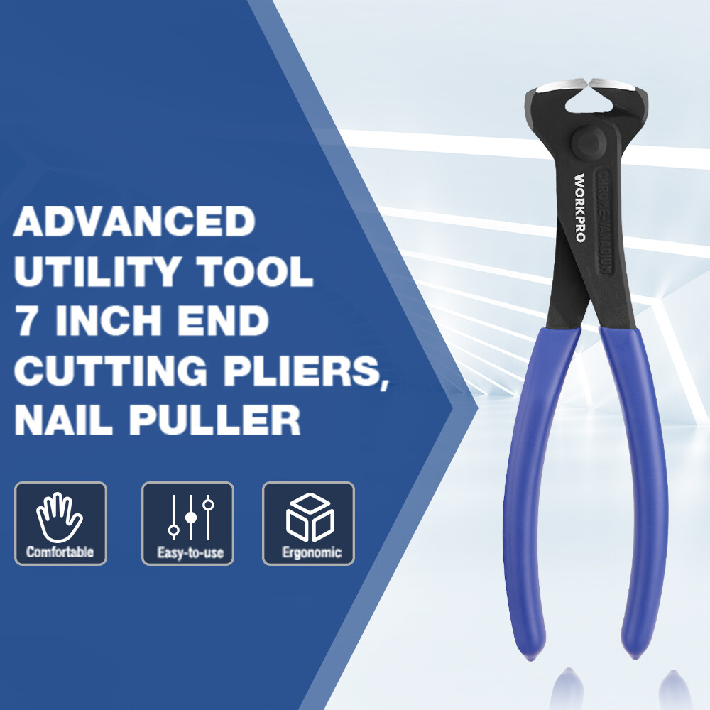 WORKPRO 7Inch Nail Puller End Cutting Pliers High Leverage End Cutting Nipper US