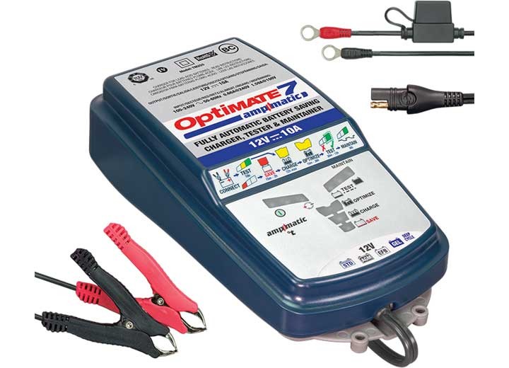 Optimate TM-255V2 7 AmpMatic (V2) Silver 9 Step, Auto Battery Charger/Maintainer