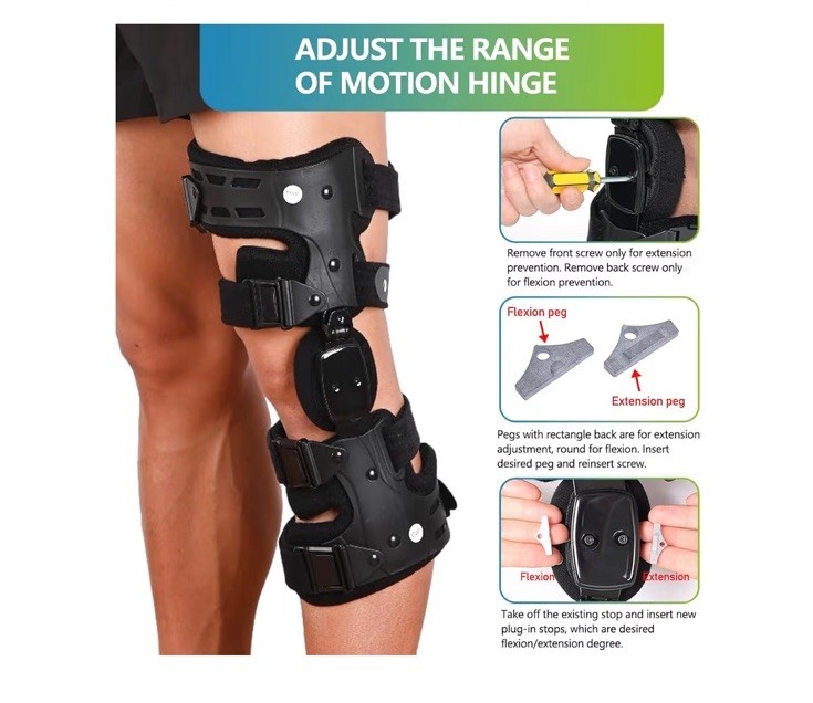 Komzer Advanced OA Unloader Brace: Adjustable Fit & ROM Control Used for Knee...