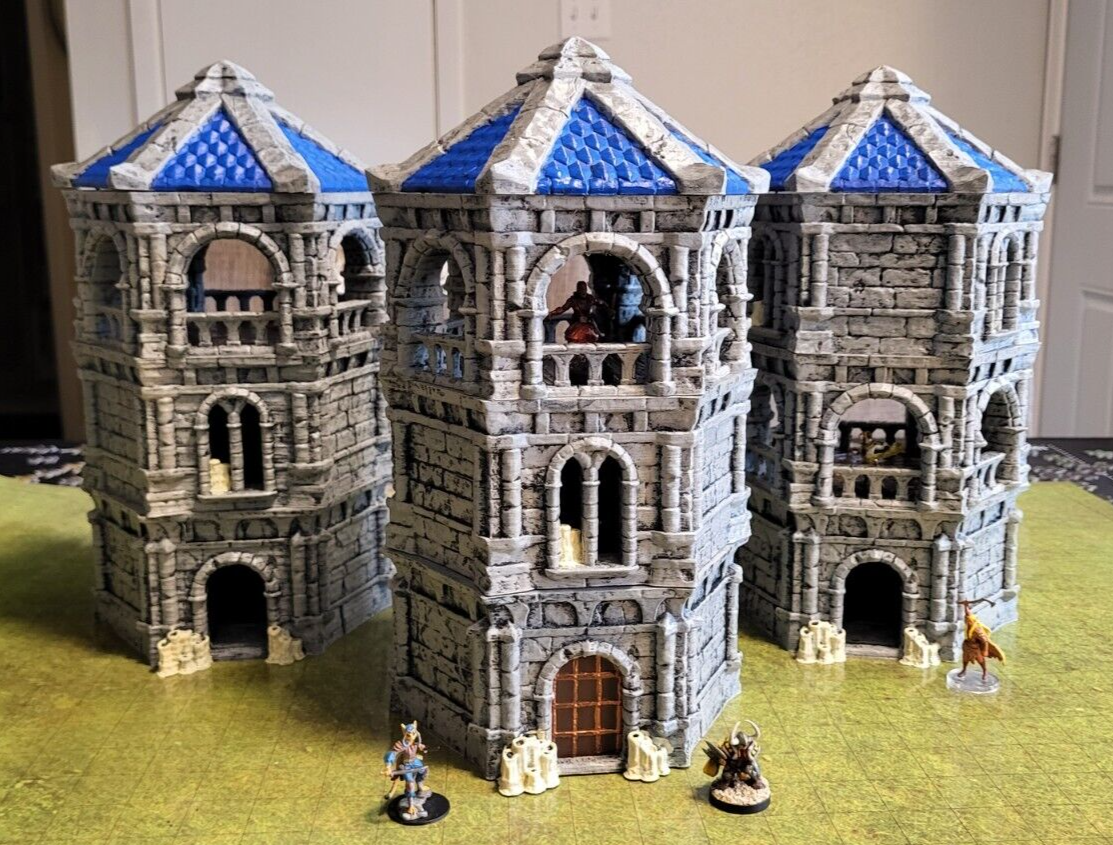 (1) D&D Tower FULLY PAINTED Dungeons & Dragons/Pathfinder Scenery (28mm)