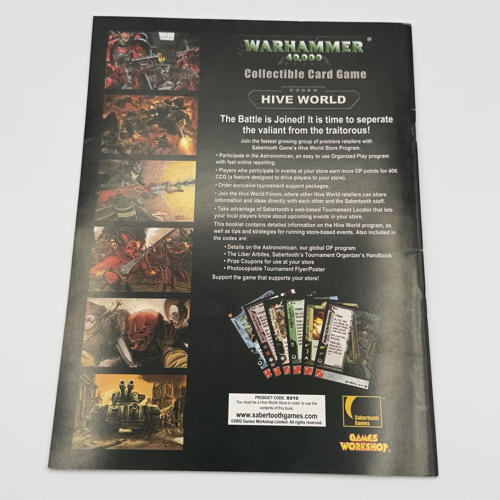Warhammer 40k Vintage Hive World Codex Sabertooth Retailer Games Support GW RARE