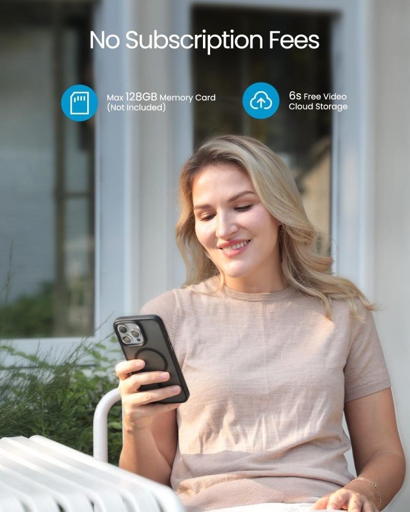 Doorbell Camera Wireless No Subscription, 180° Head to Toe View, 2-Way Talk