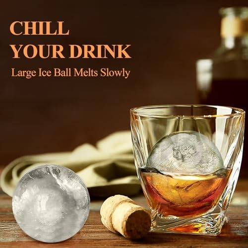 Round Ice Cube Mold,8 PCS x 1.8 in Whiskey Ice Cubes,Circle Ice Cube Tray with