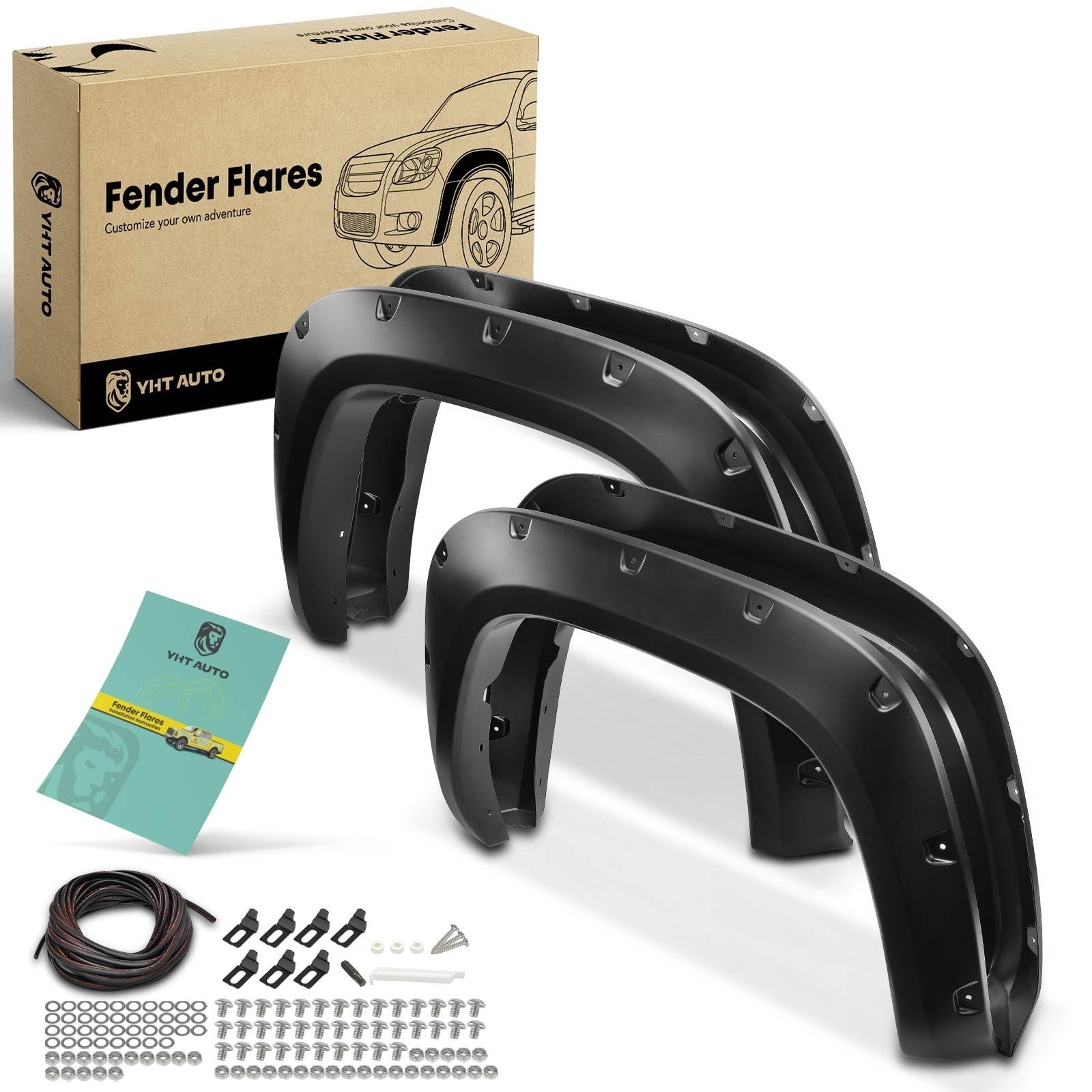 YHTAUTO Front & Rear Fender Flares w/Hardware Kit Compatible with 2022-2026 T...