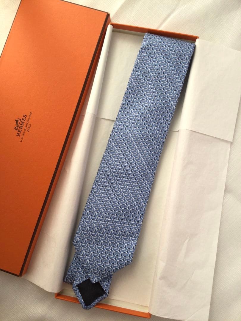 HERMES Tie Light Blue