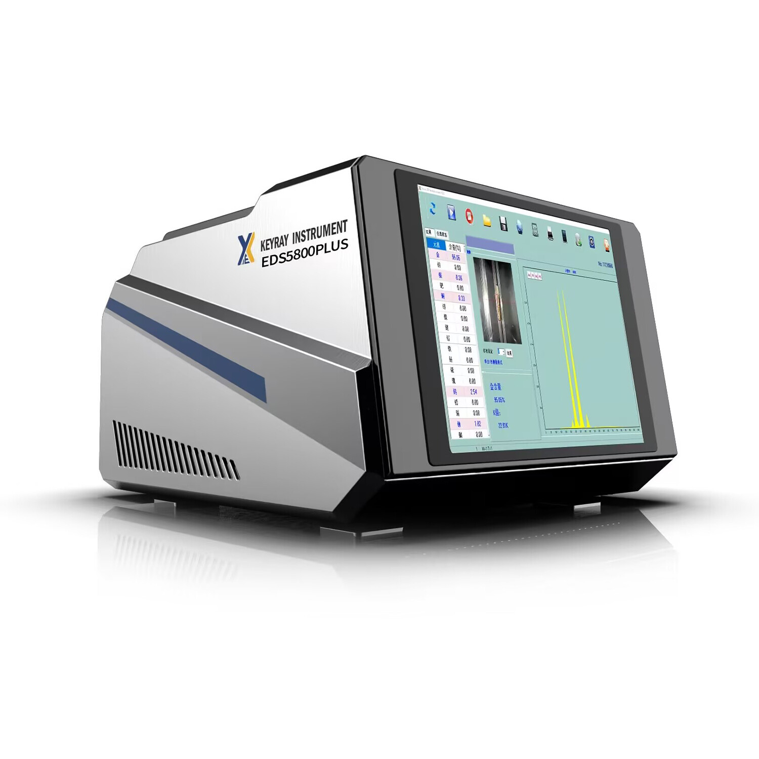 EDS5800Plus 26 Elements XRF Spectrum Analyzer Gold Purity Precious Si-PIN Tester