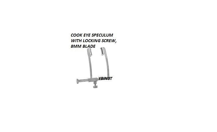 O.R GRADE COOK EYE SPECULUM 8MM BLADE W/LOCKING SCREW
