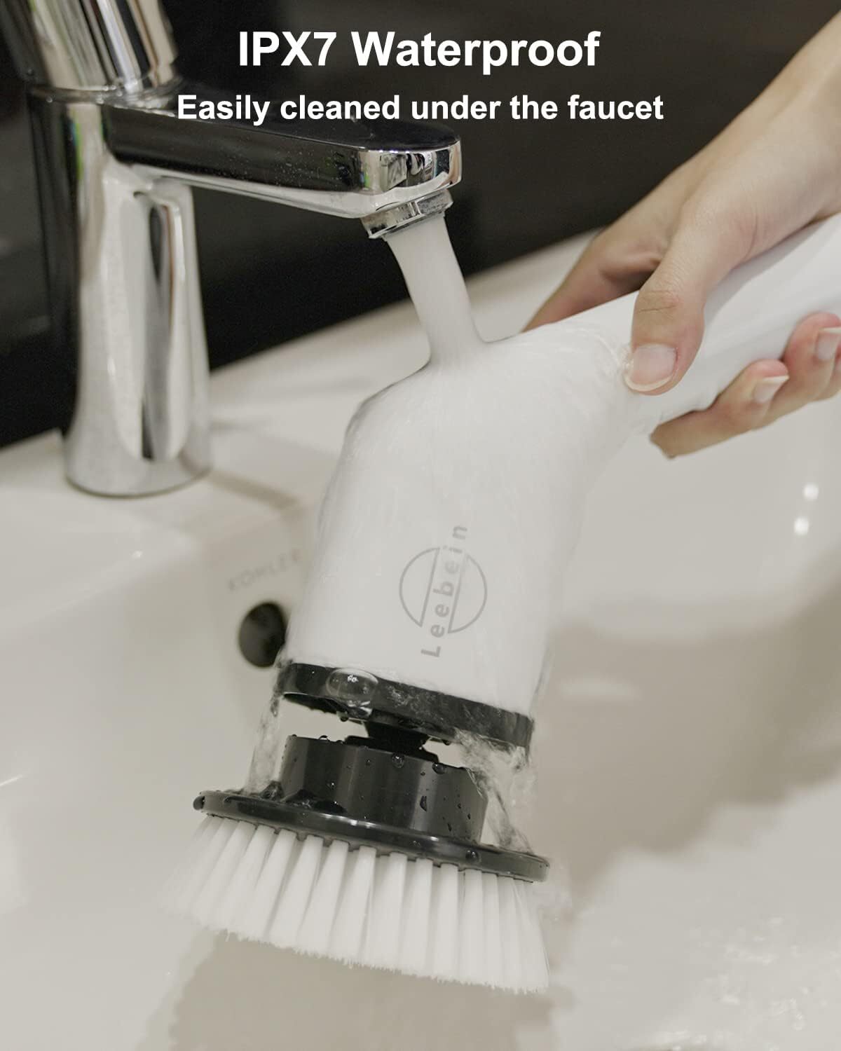Power Scrubber with 8 Replaceable Brush Heads Rechargeable Removable Handle
