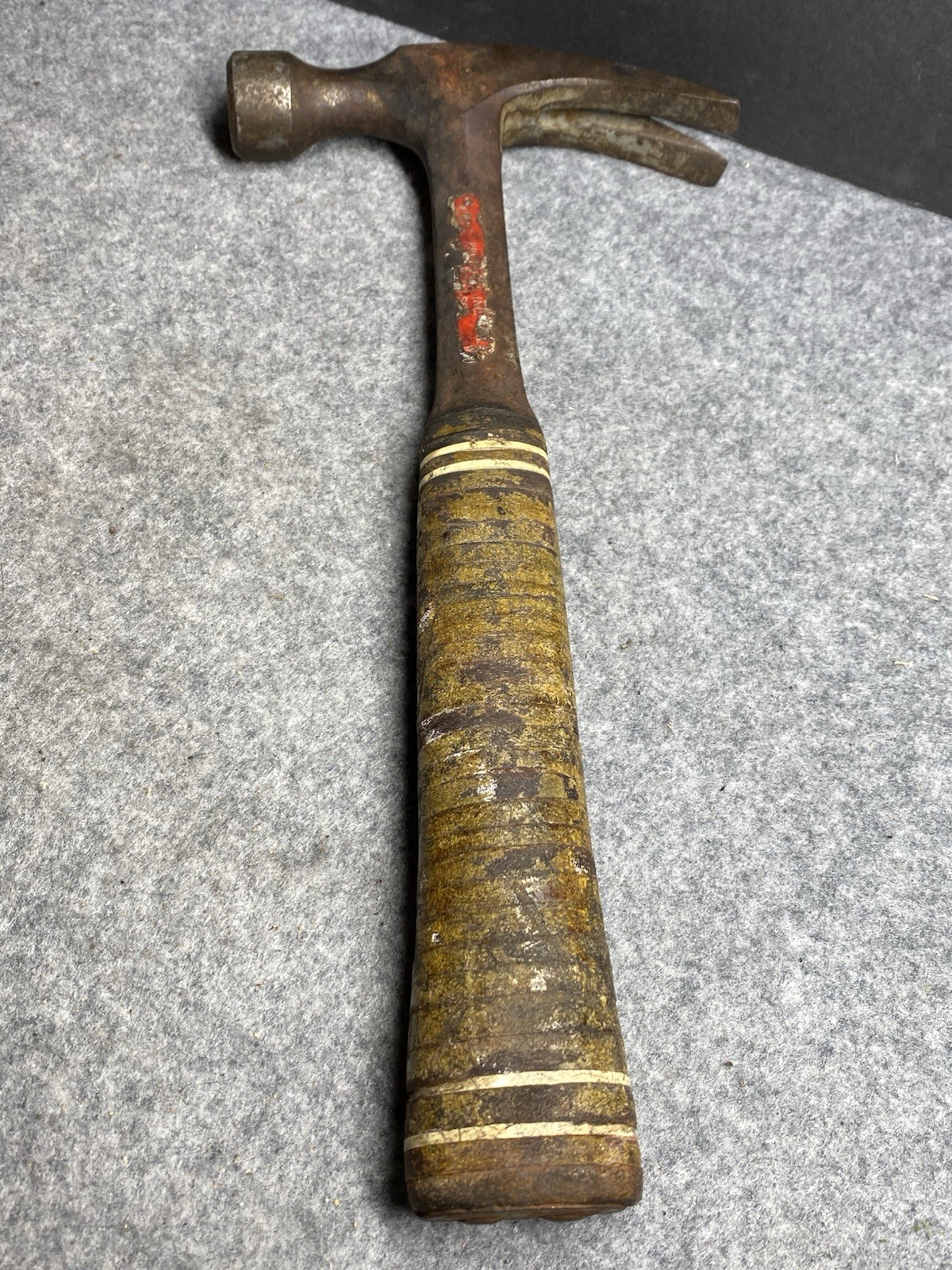 Vintage Malco Leather Gripped Stacked Claw Hammer 12 Inches USA