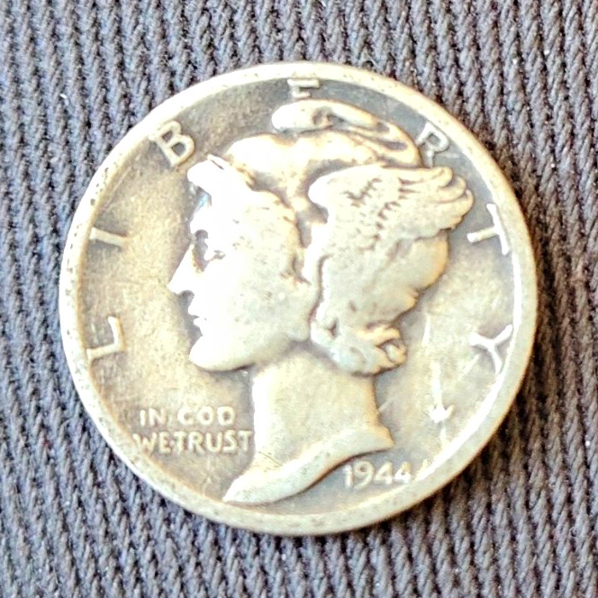 1944 Mercury Dime 10C Silver 0.9 Fine Philadelphia Business Strike KM#140