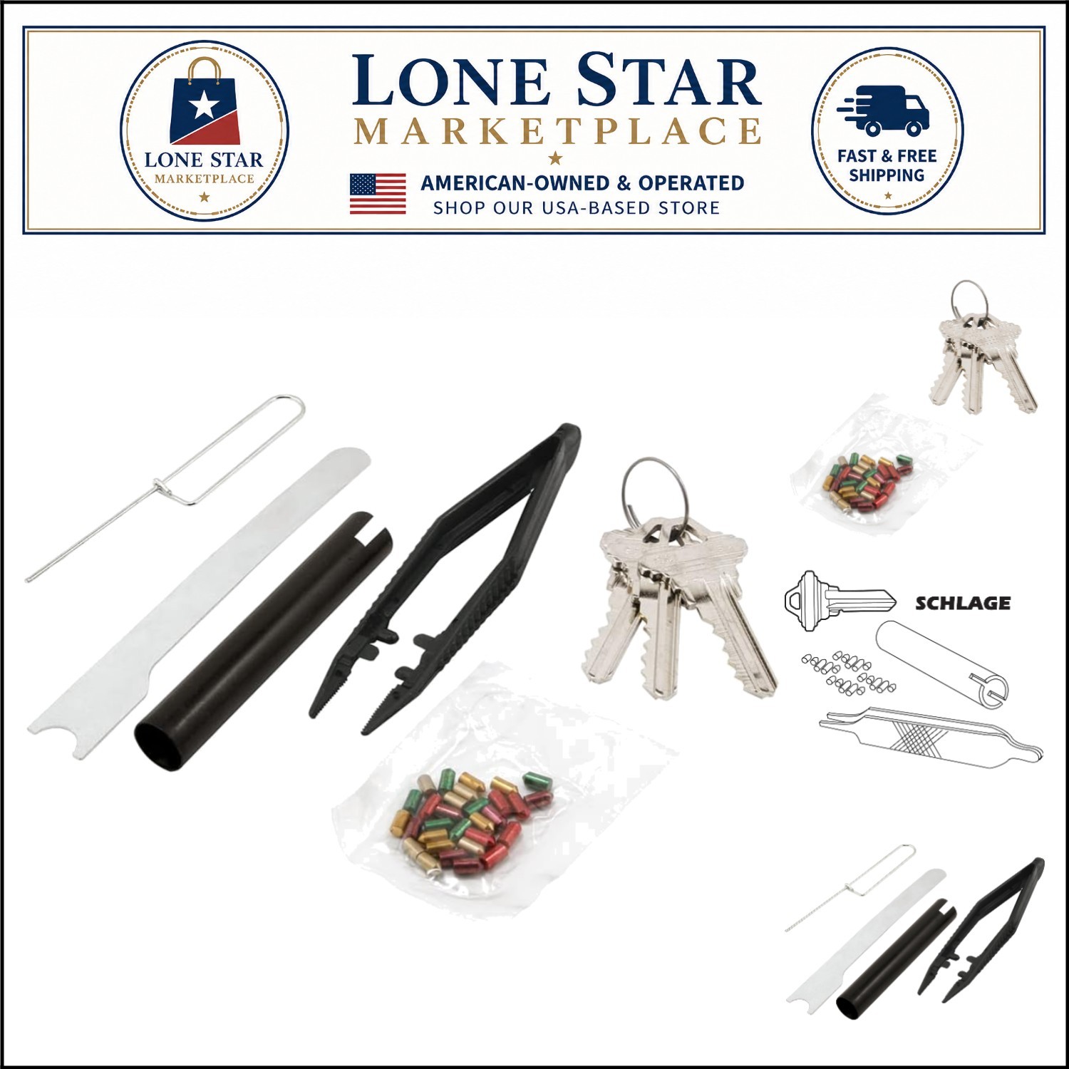 E 2402 Rekeying Kit – Simplify Lock Management with Pre-Cut Keys, Fits Schlage