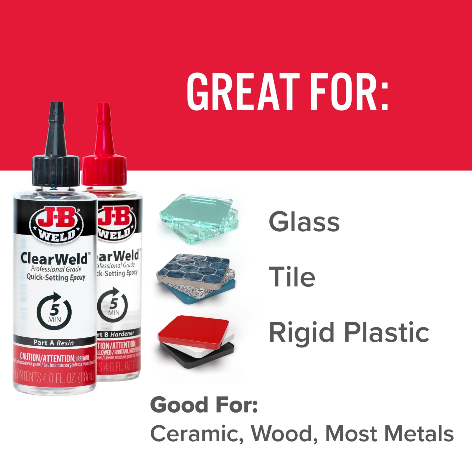 J B Weld Clearweld Epoxy 4Oz Pro Size Clear Bonding Adhesive Multi Surface Use