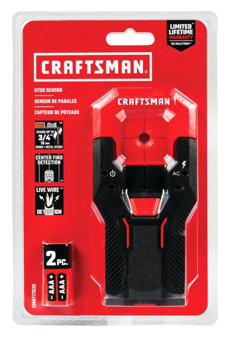 Craftsman CMHT77620 Stud Sensor 3/4" Depth with AC Detection