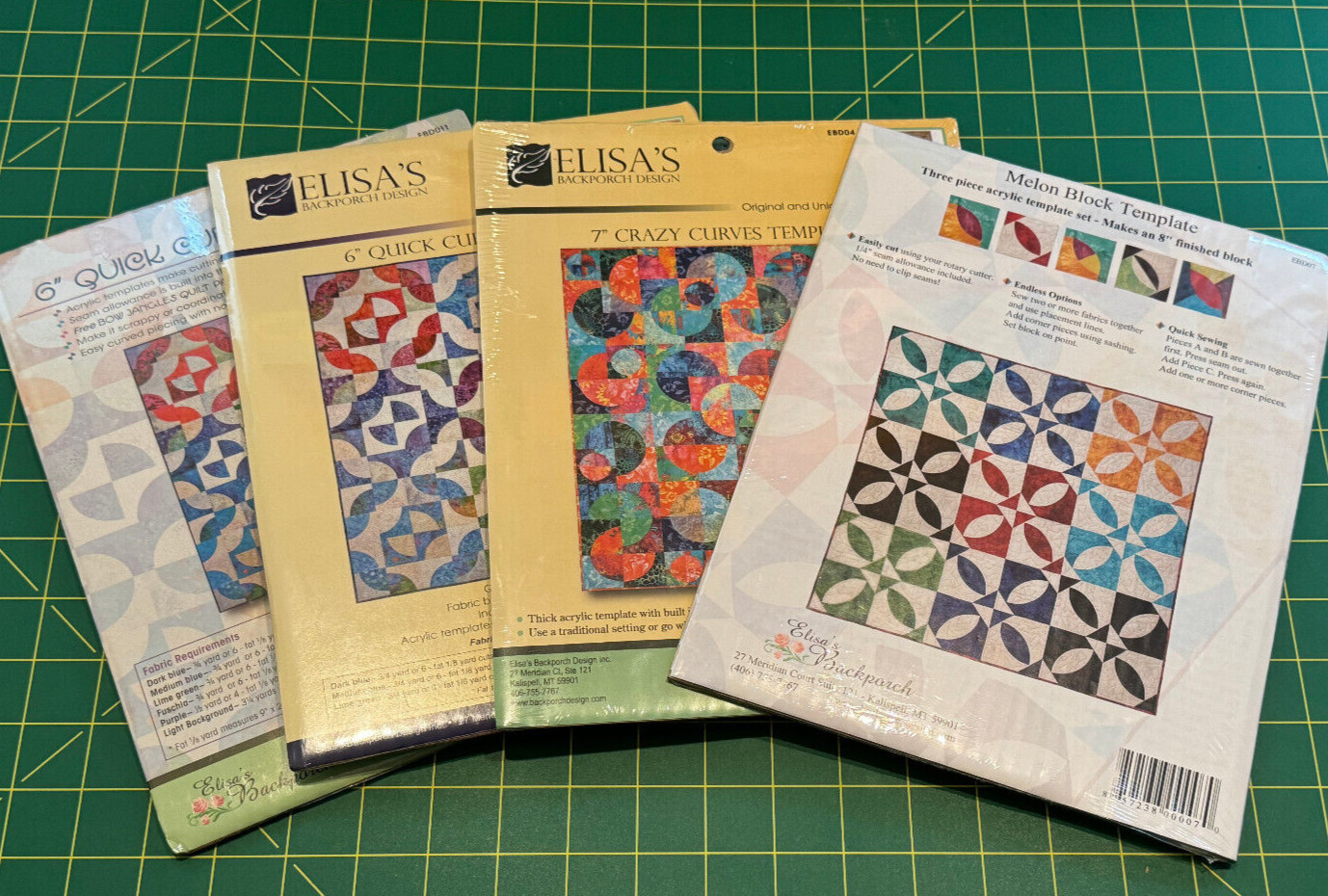 Elisa's Back Porch Design Various Curves Templates Quilt Acrylic Pattern NEW!