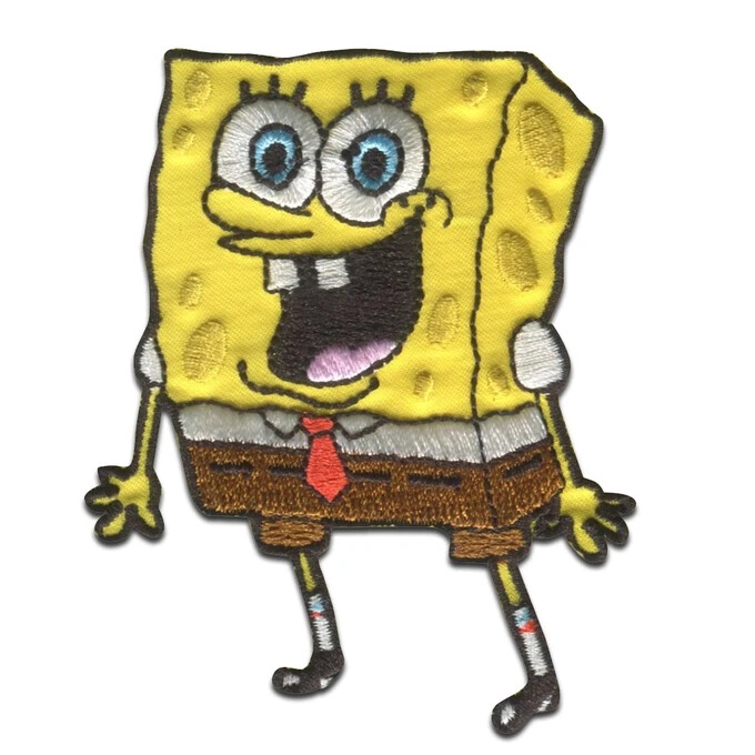 Nickelodeon © Spongebob Iron-On Patch:  Excited Spongebob Squarepants