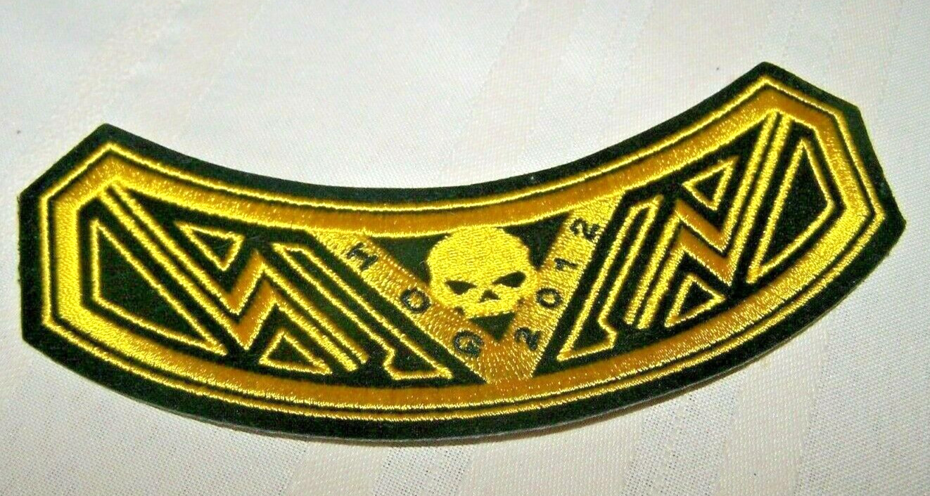 2012 HARLEY-DAVIDSON HOG OWNERS GROUP EMBROIDERED SKULL ROCKER PATCH