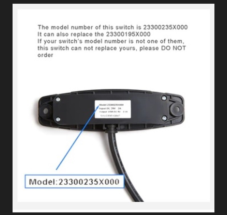4 Button Power Recliner/Lift Chair Switch Model 23300195X000(B) or 23300235X000