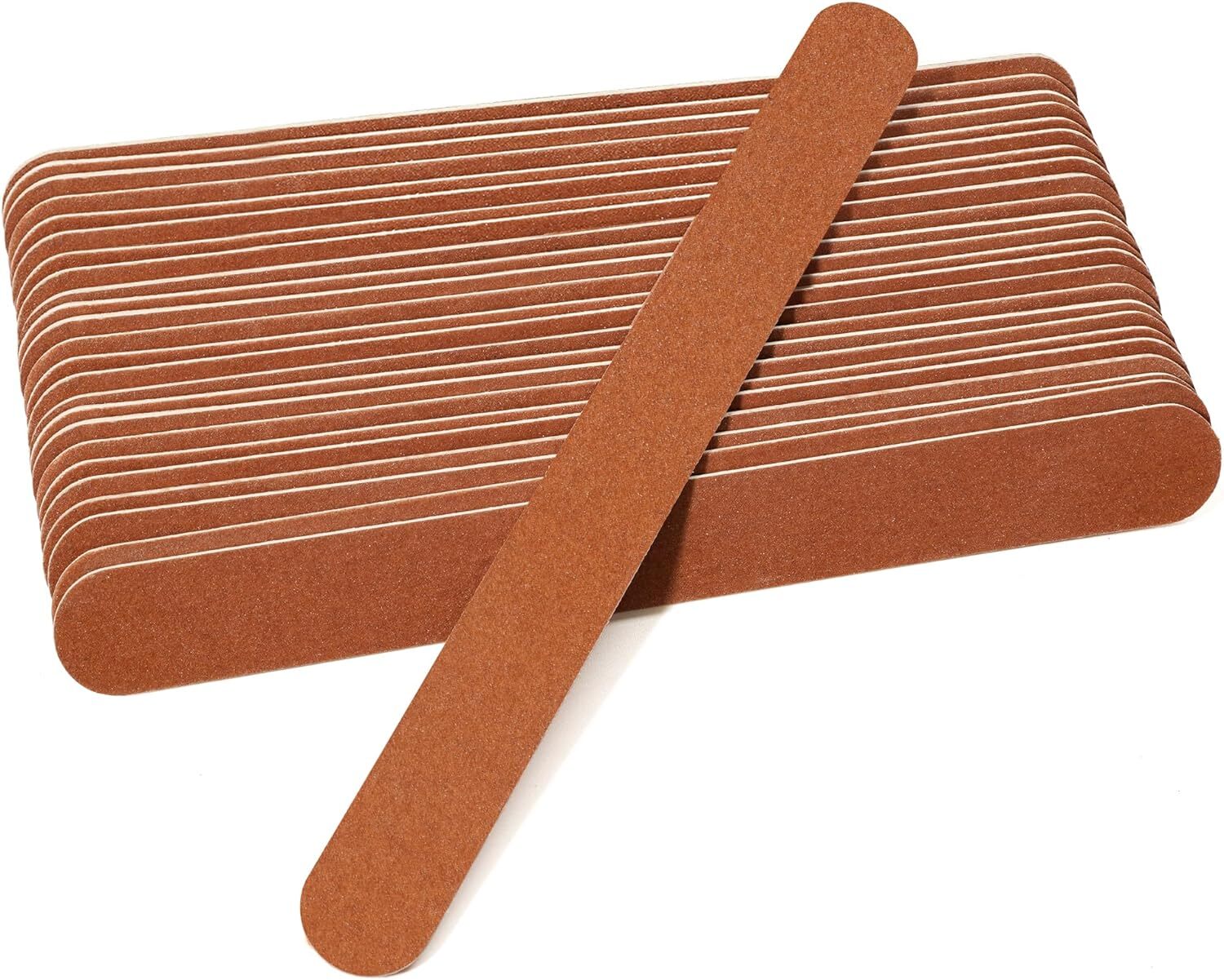 Nail File Large Emery Boards for Nails,180 Grit 25pcs 180/180 Grit, Brown