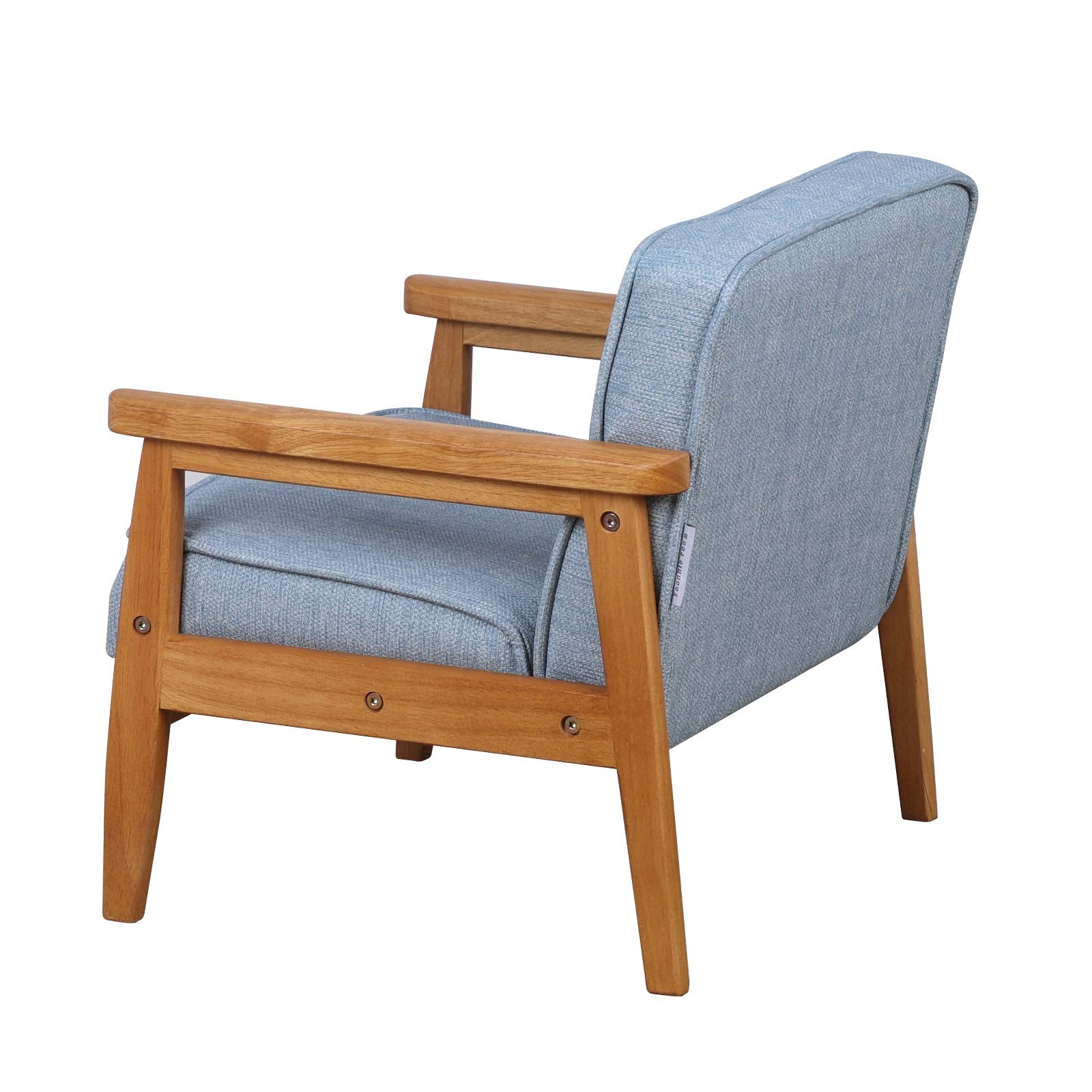 Children Armchair, Single Kid Sofa Chair with Solid Wood Structure and Linen ...