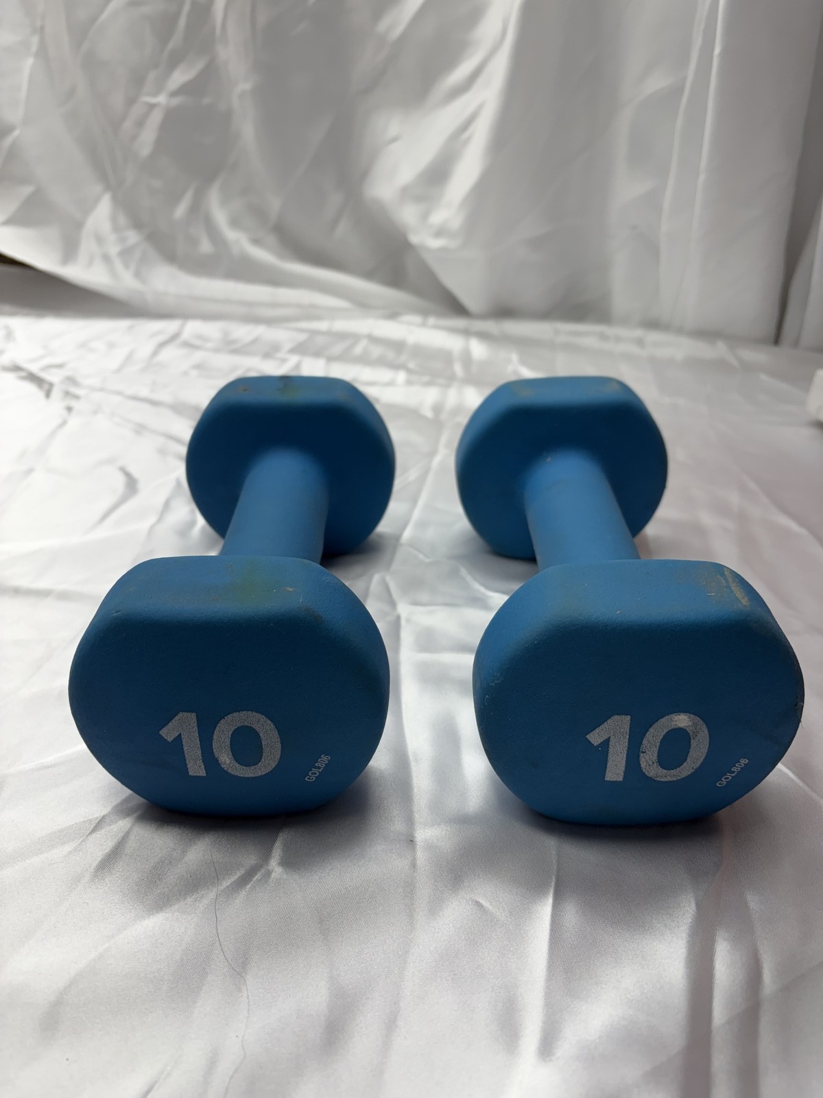 GOL 10 lb Dumbbells Neoprene Coated Pair Blue ONLY PICK UP
