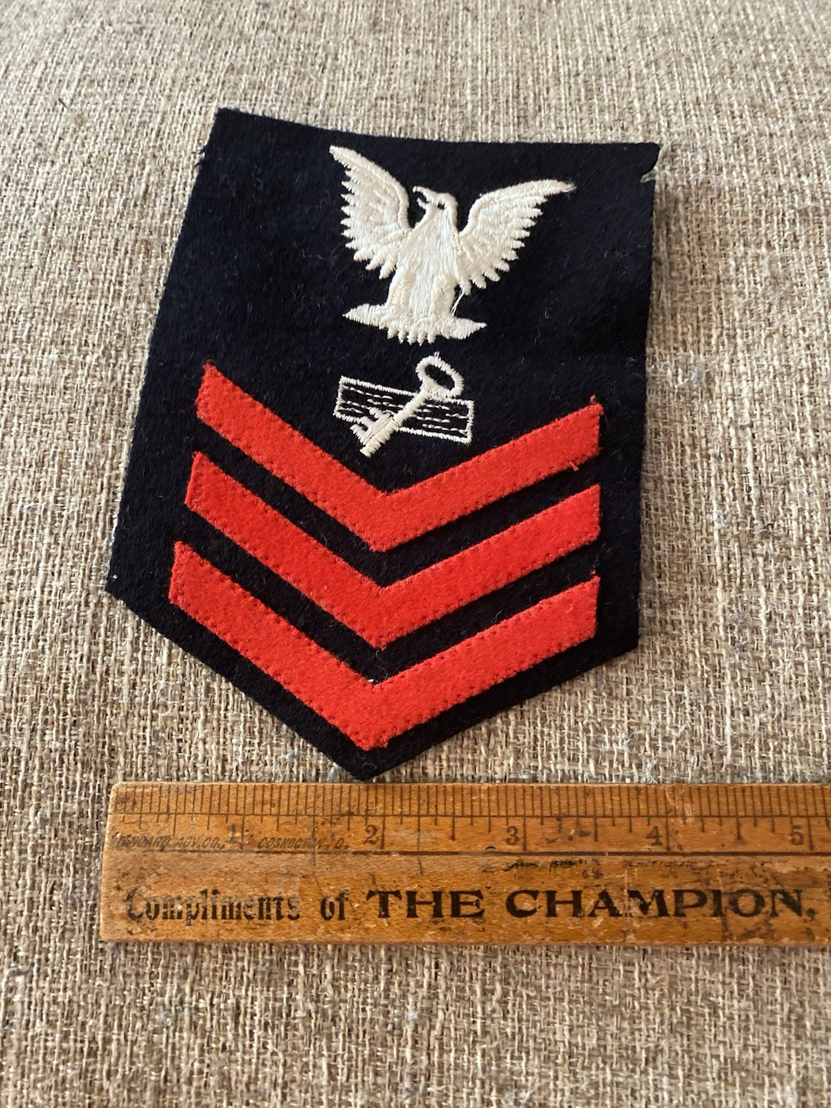 USN US Navy Petty Officer 1st Class Disbursing Clerk Rate Patch USN Wool Black