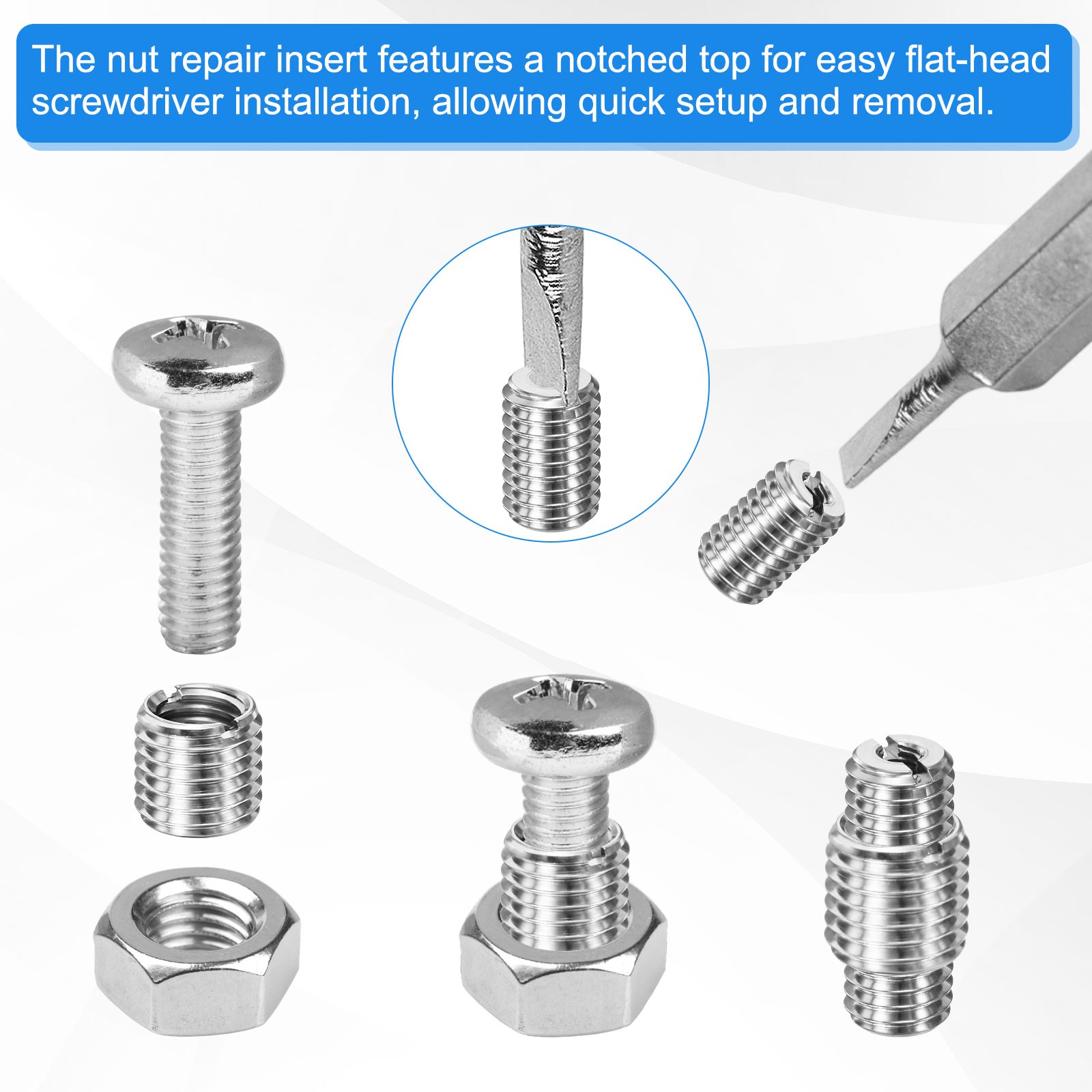 10-Pcs Thread Adapters Sleeve Reducing Nut M12x1.75 Male to M8x1.25 Female 10mmH