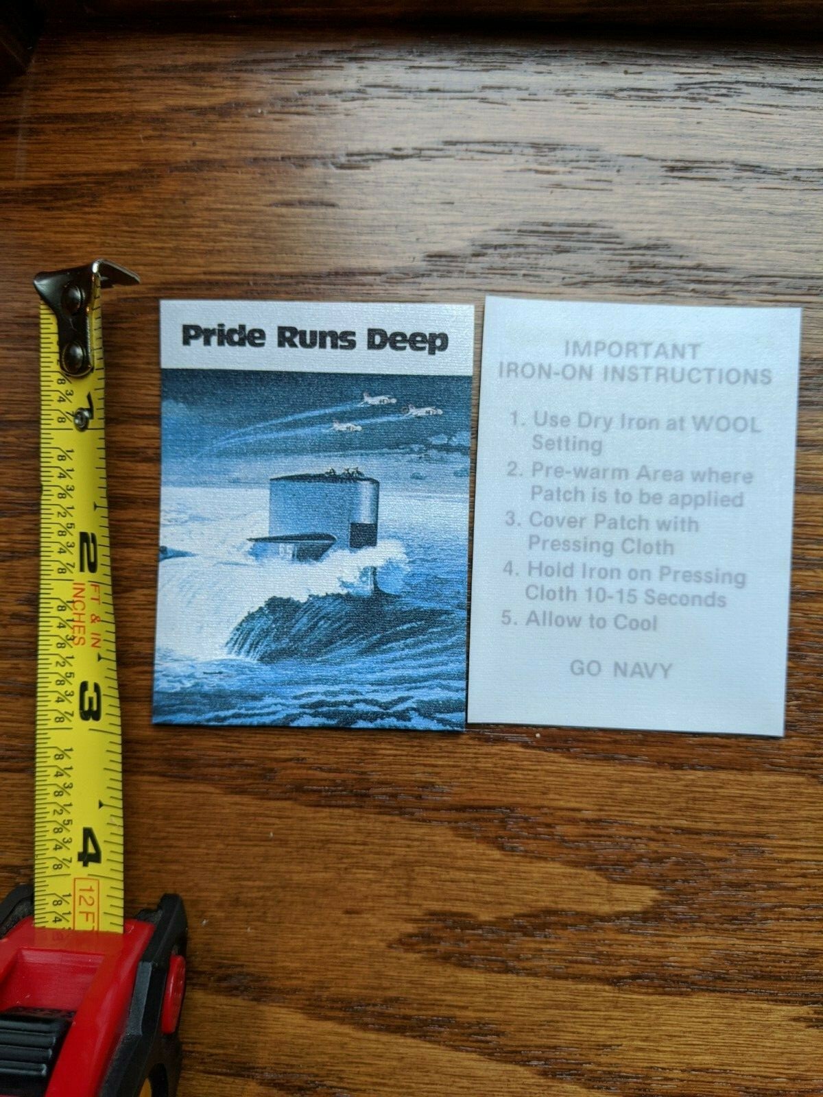 United States Navy Patch - "Pride Runs Deep" Iron on Set of 3