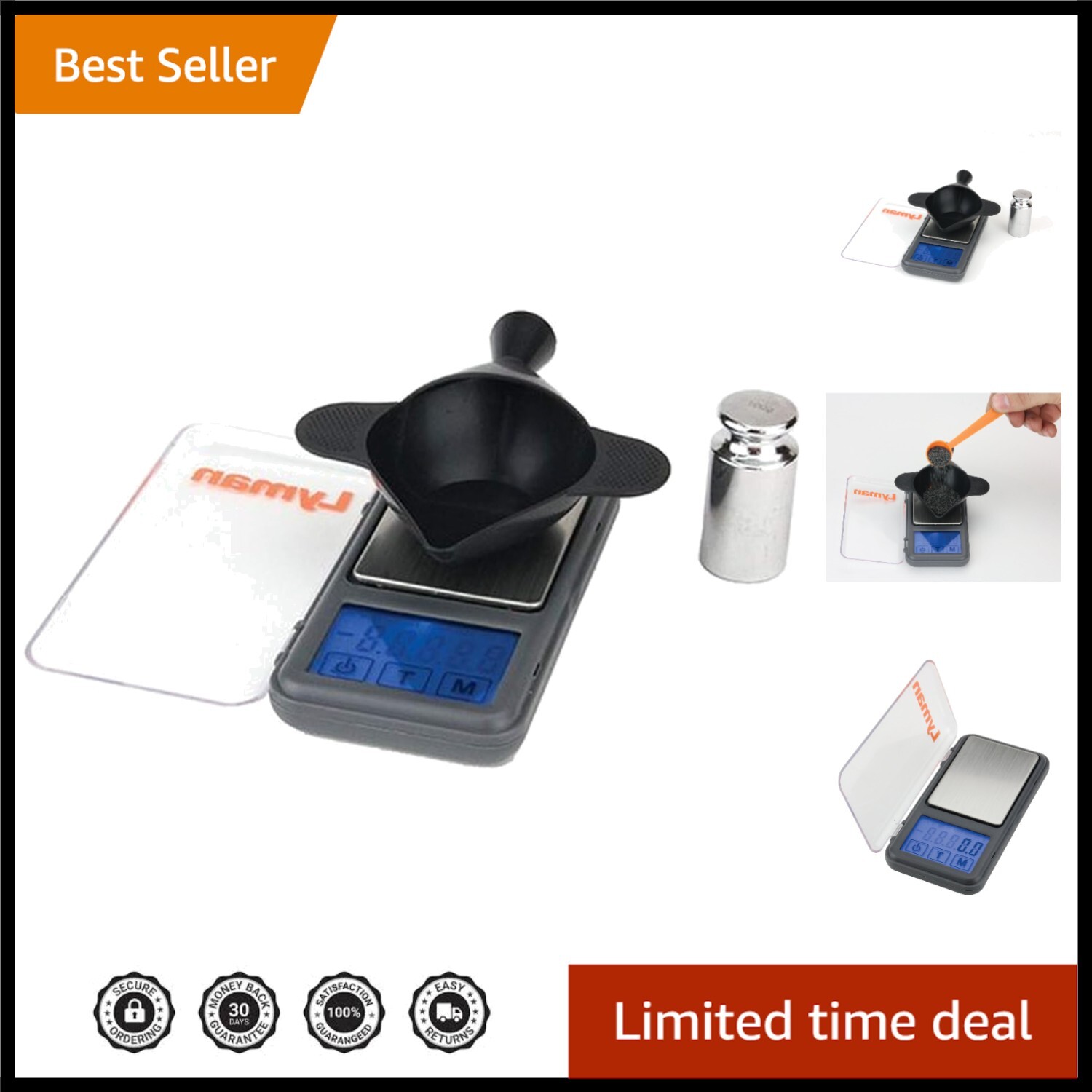 Pocket Touch 1500 Scale Kit - Accurate Powder Measuring with Funnel Pan & Scoop