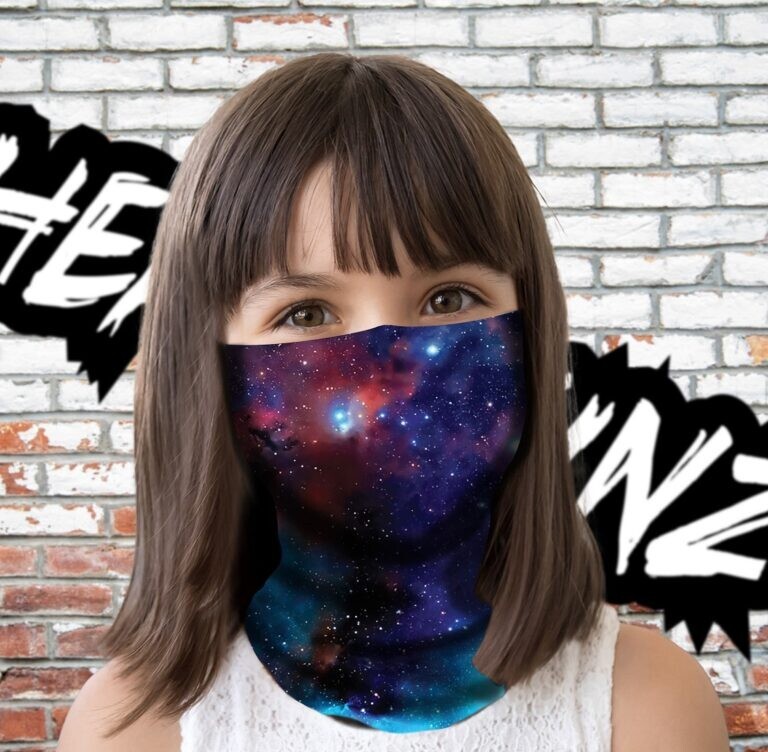 FACE MASK / BANDANA - KIDZ GALAXY - (Sun Protection, Sport, Multi-Function)