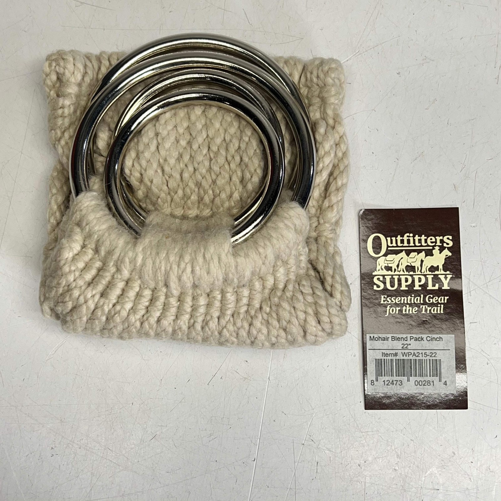 OUTTFITTERS SUPPLY Decker Horse/Mule Pack Cinch Mohair/woo Blend 22" Crème WPA21