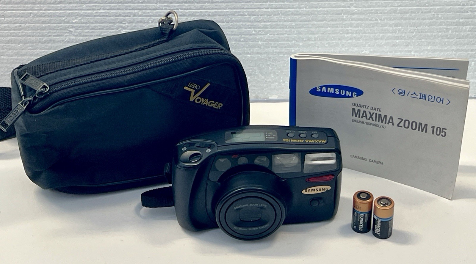Samsung Maxima Zoom 105 35mm Point & Shoot Camera, Manual, Case Batteries Tested