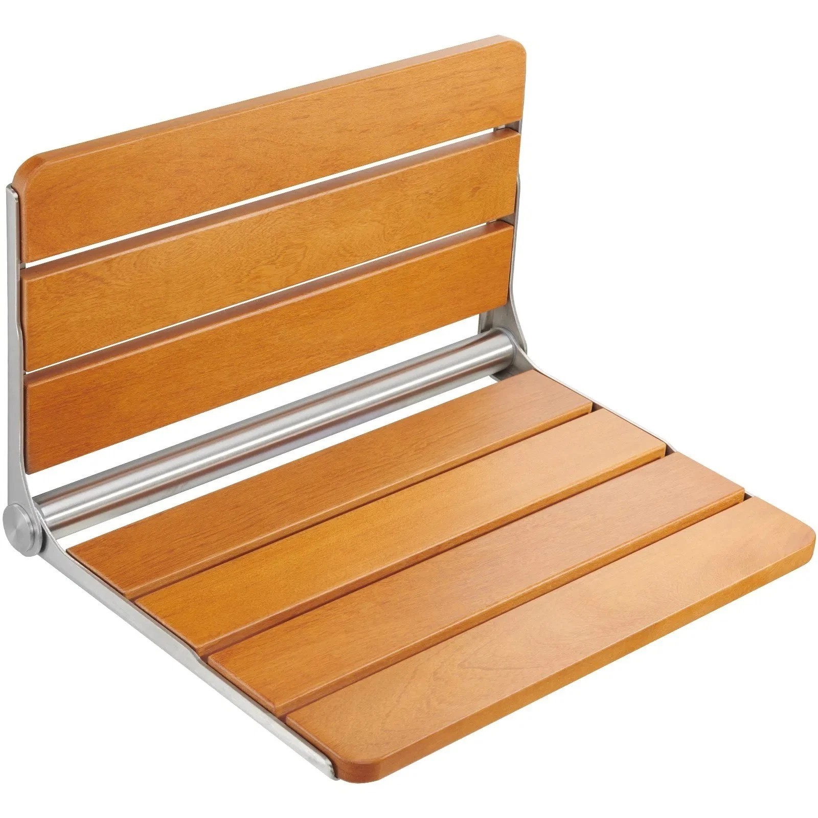 Folding Teak Shower Seat, 20.9 x 16'' Unfolded Wall Mounted Fold Up Shower Bench