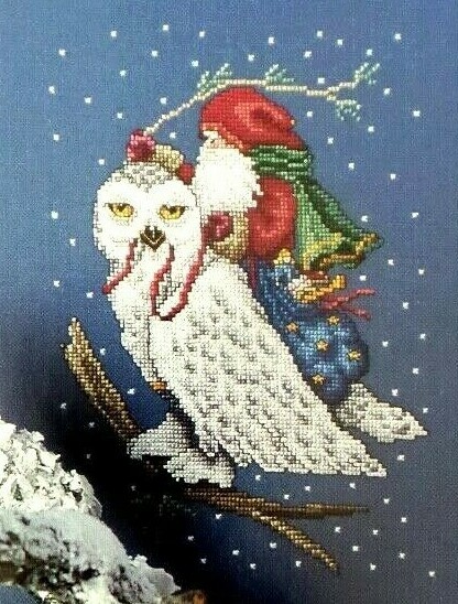 Cross Stitch Pattern ST NICHOLAS with SNOW OWL Christmas Stars Toys Christmas