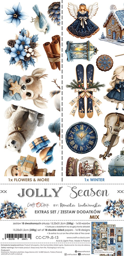 Scrapbooking Paper Cut-Outs 12×6 “Jolly Season — Mix” | Craft O’Clock | 18
