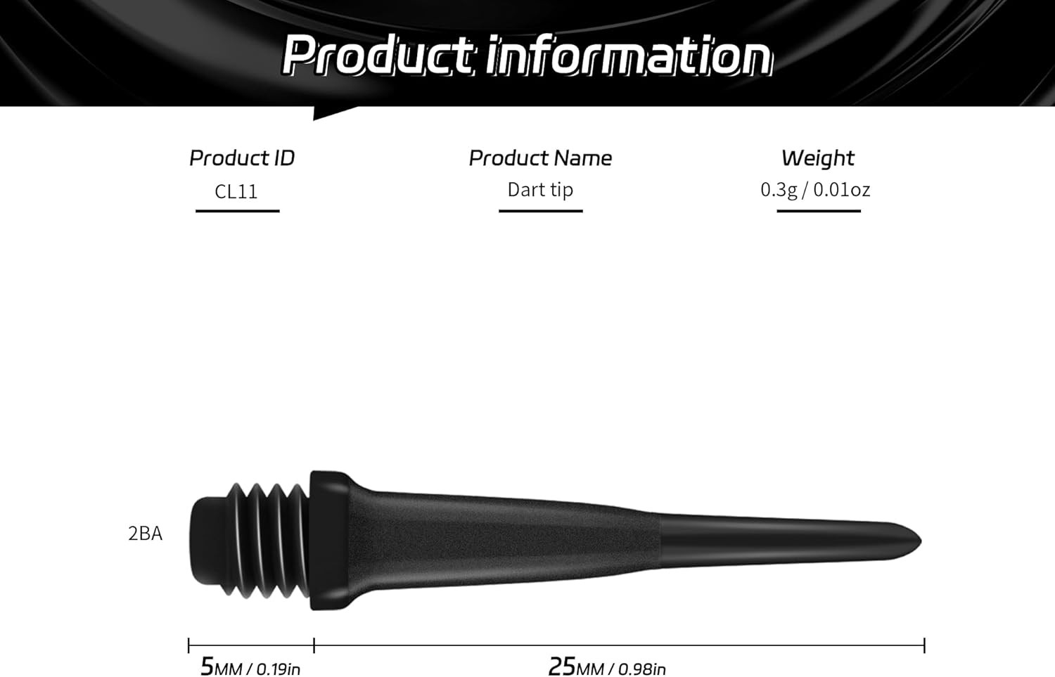 2BA Thread Plastic Tip Dart Points 1000 Pack,Darts Soft Tip,Soft Dart Tips Set,