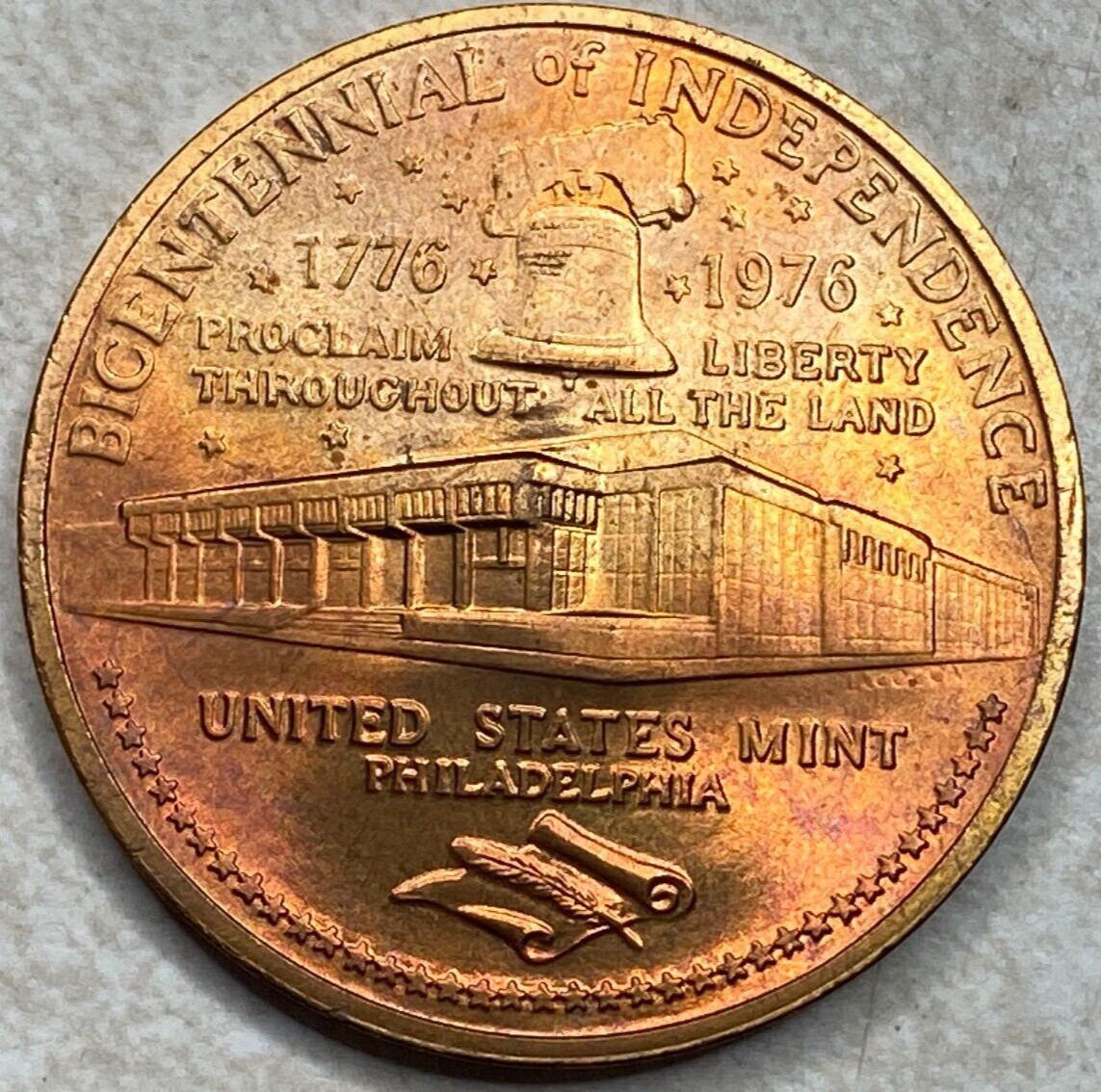 1976 Bicentennial United States Mint Philadelphia Toned Arcade Trade Token T5293