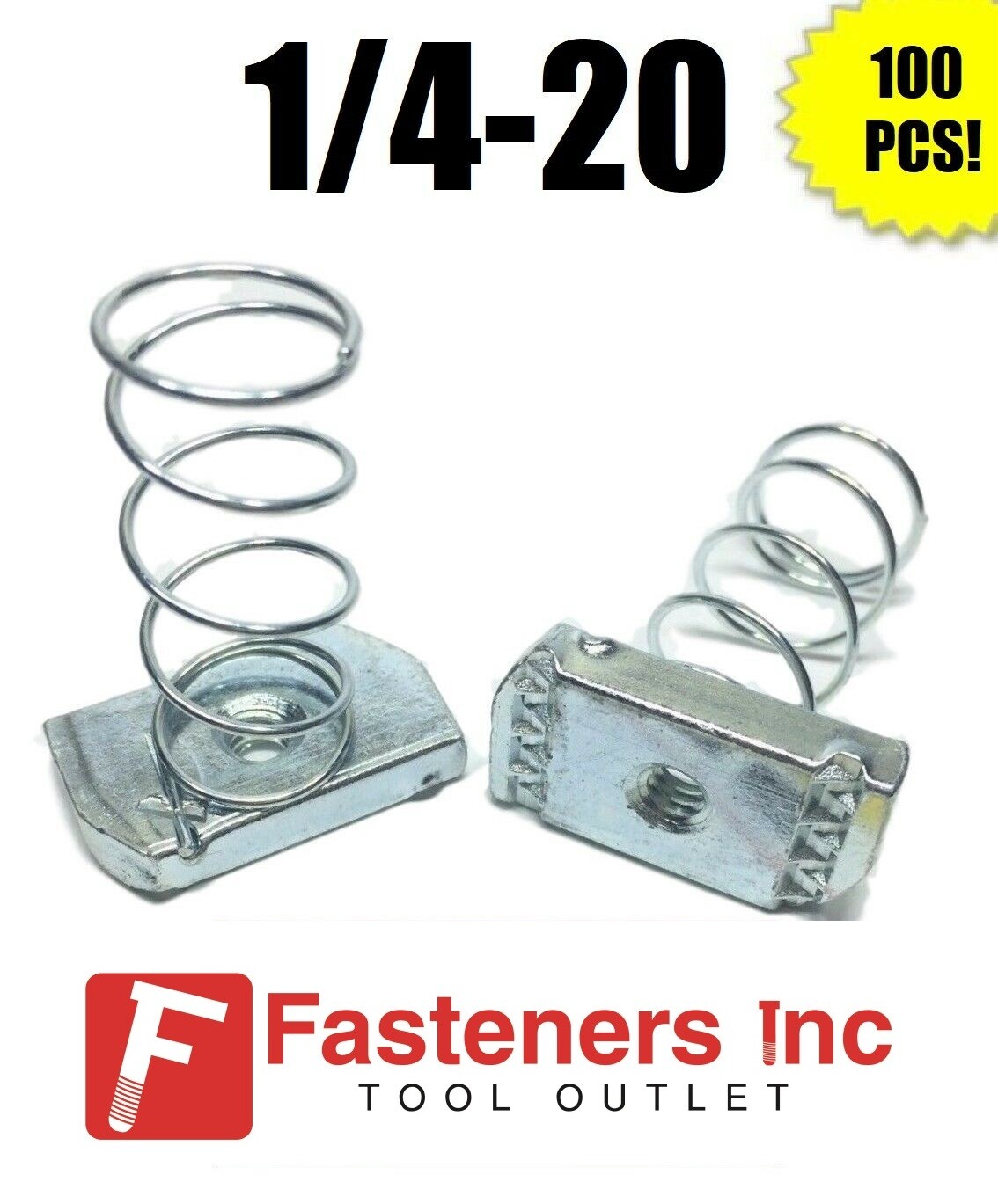 100/BOX 1/4"-20 Spring Nuts for Unistrut B-Line Channel #4118 P1006-1420