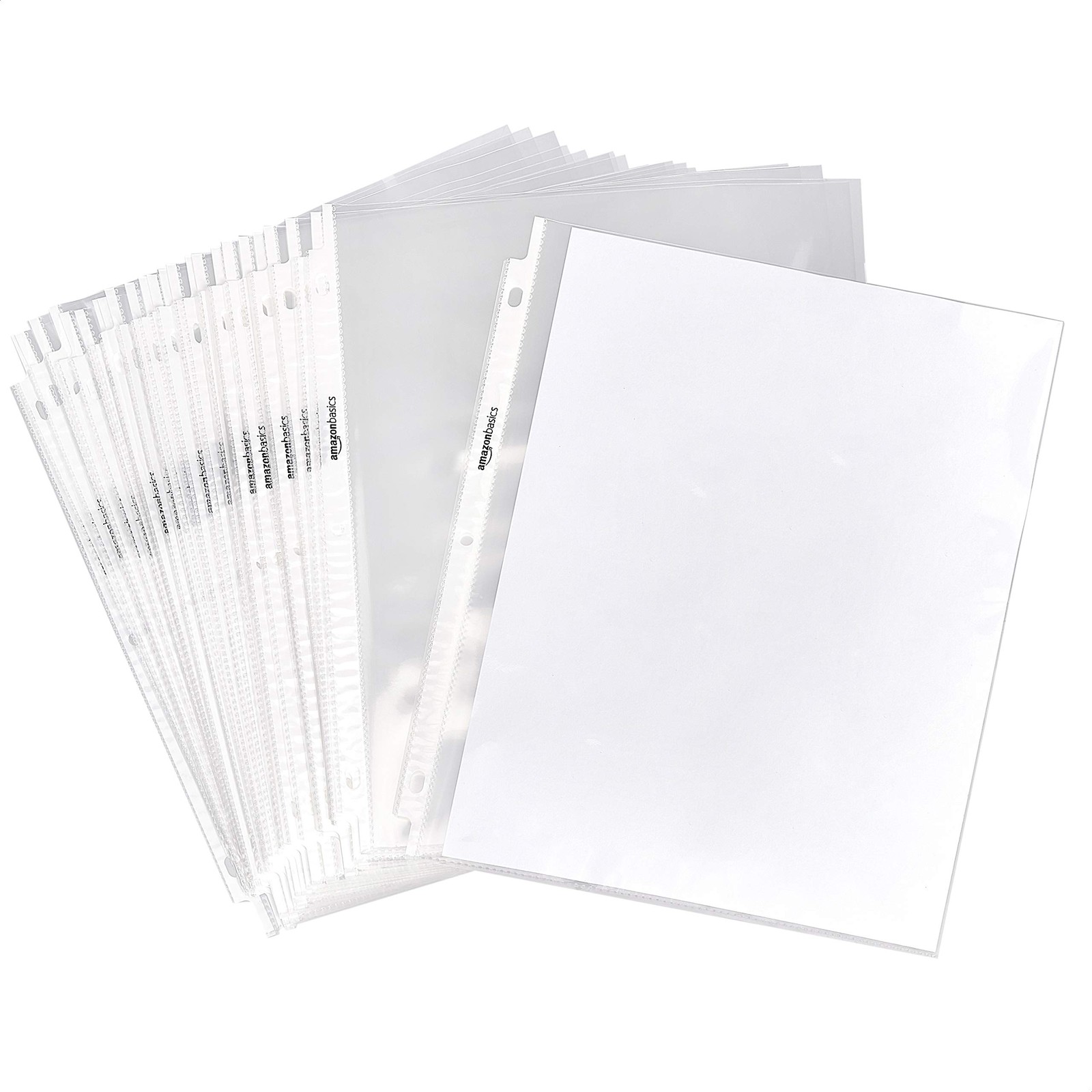 Amazon Basics Sheet Protectors for 3 Ring Binder, 100 Pack, Clear