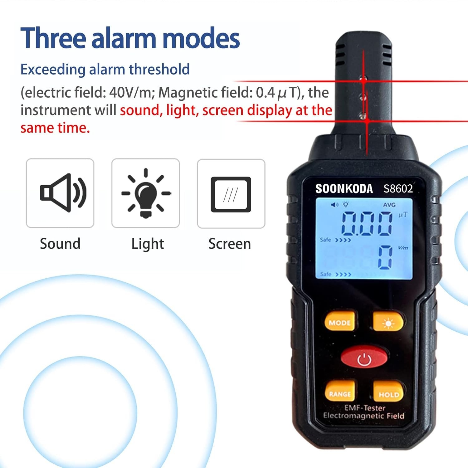 3 in 1 EMF Meter,EMF Reader,Electromagnetic Field Radiation Detector,EMF Test...