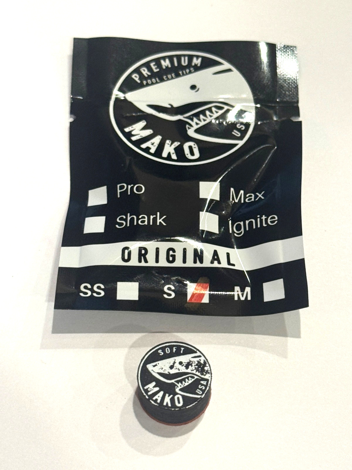 MAKO ORIGINAL SOFT  POOL CUE TIP 14MM 8 LAYER PIGSKIN BRAND NEW FREE SHIPPING
