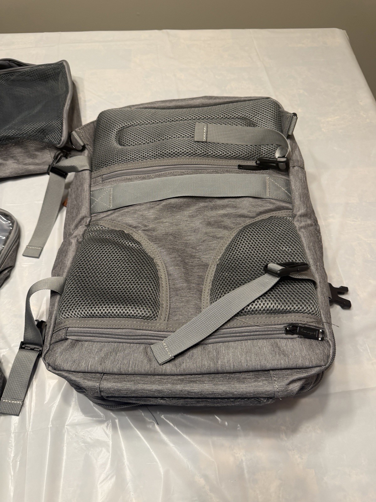 Vancropak Gray Expandable Carry On Backpack with Packing Cubes