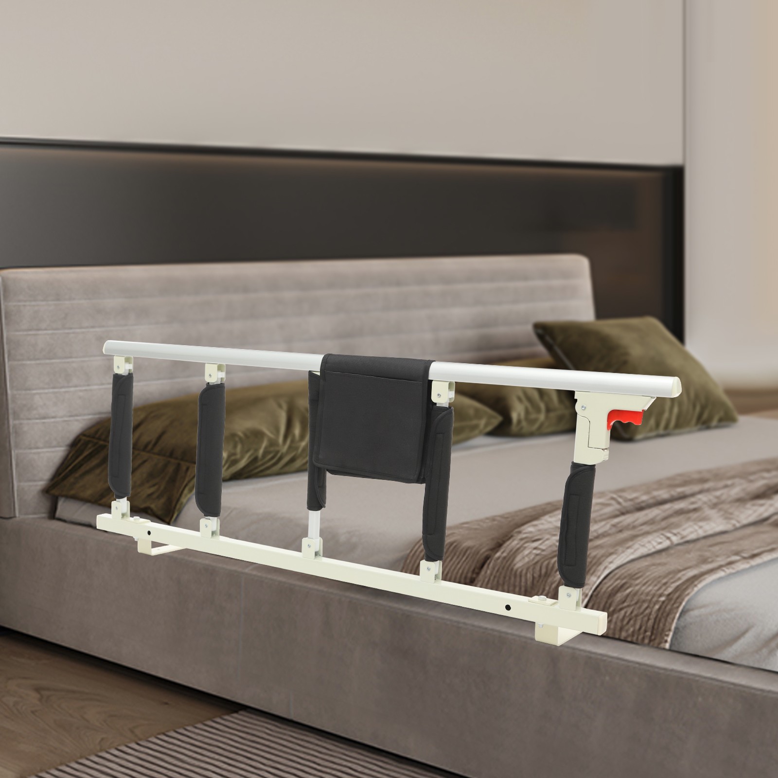 5-Column Foldable Bed Rail for Elderly Safety Handrail Support Assist Handle
